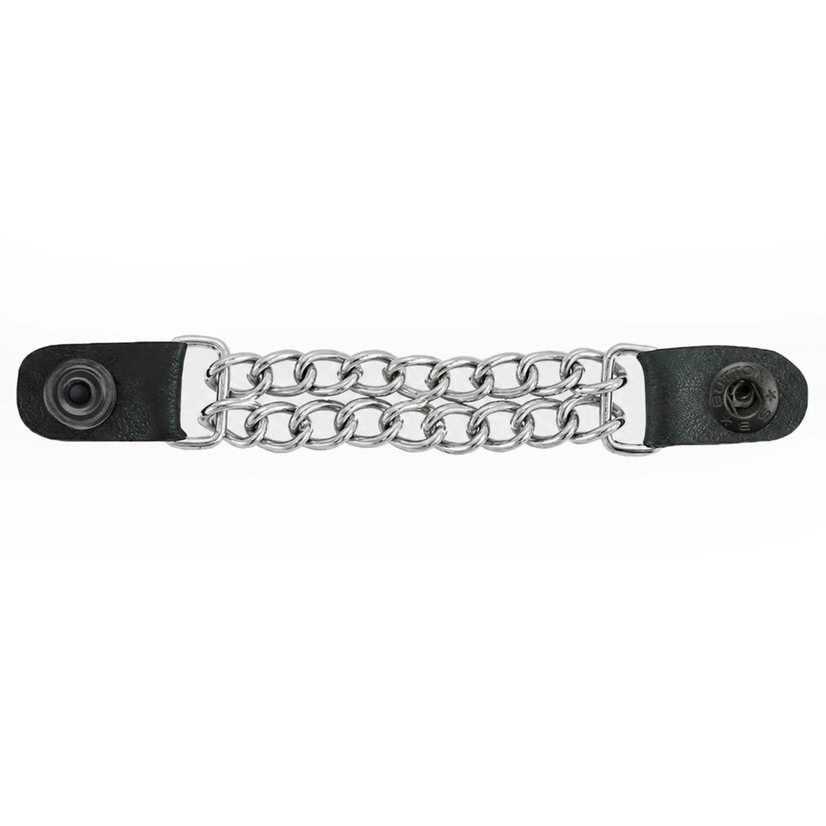 Vest Extender Black Spring Snap Fastener - Clasp & Metal Chain Detail - Renegade Classics