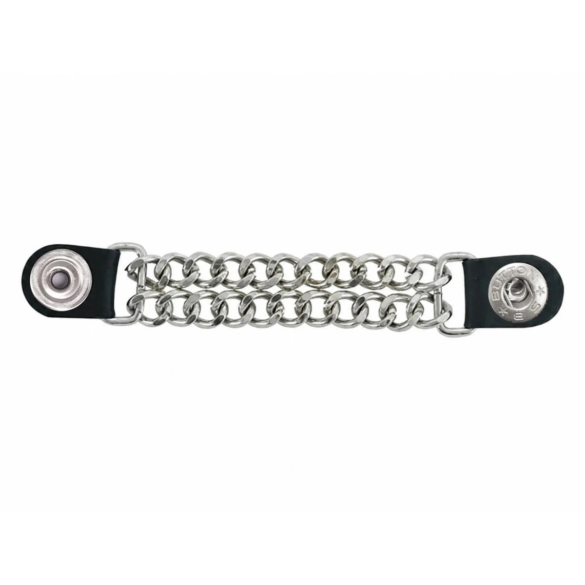 Vest Extender Silver Spring Snap Fastener - Clasp & Metal Chain Detail - Renegade Classics