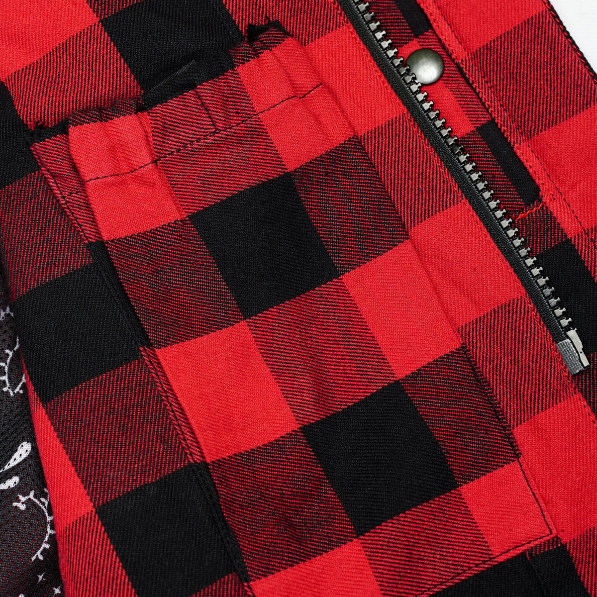 BSM4618 Scarlet Fury Black and Red Flannel Textile Vest