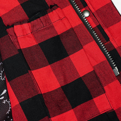 BSM4618 Scarlet Fury Black and Red Flannel Textile Vest