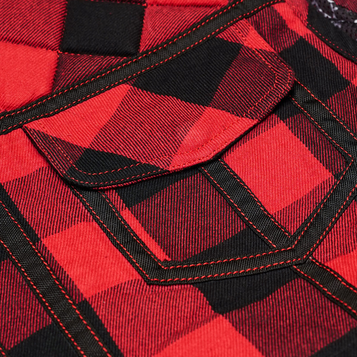 BSM4618 Scarlet Fury Black and Red Flannel Textile Vest