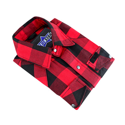 BSM4591 Men’s Red and Black Sleeveless Flannel