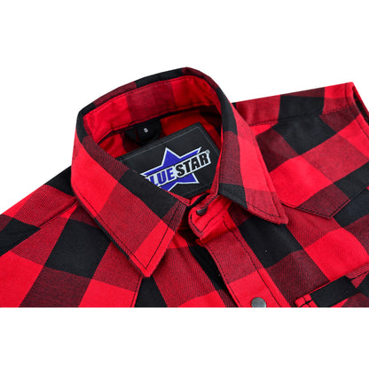 BSM4591 Men’s Red and Black Sleeveless Flannel