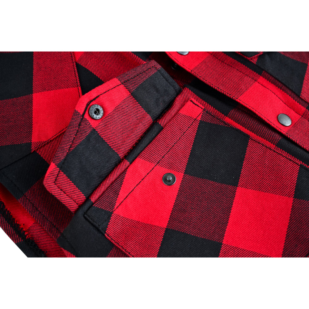 BSM4591 Men’s Red and Black Sleeveless Flannel