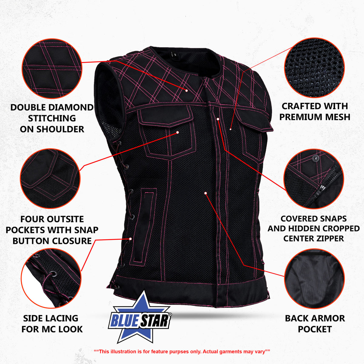 BSM4624 Rosé Rebel – Women’s Mesh Vest