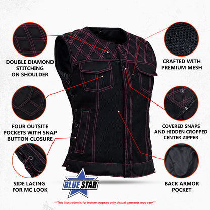 BSM4624 Rosé Rebel – Women’s Mesh Vest
