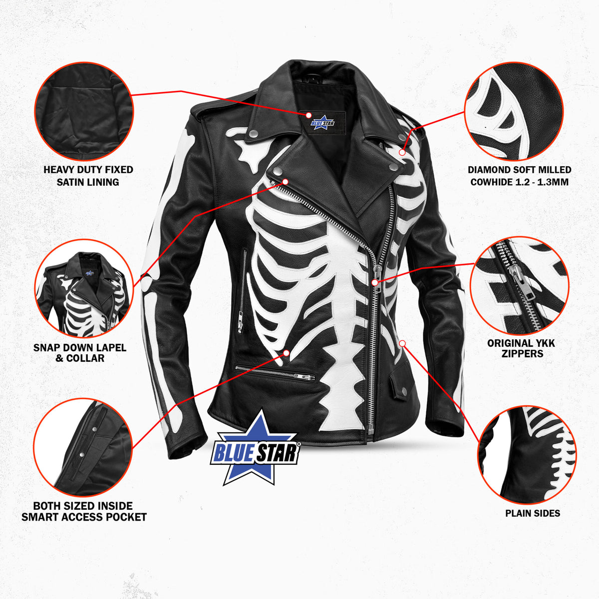 BSM5035 Deathless Women’s MC Bone Jacket