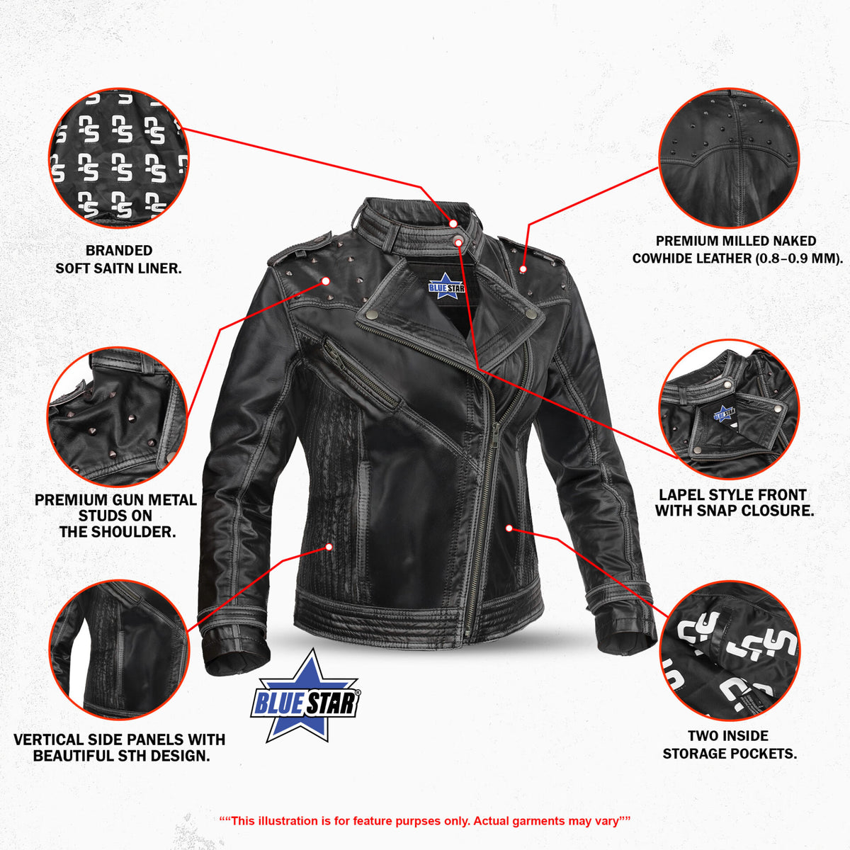BSM4693 Mistress– Women’s Leather Motorcycle Jacket