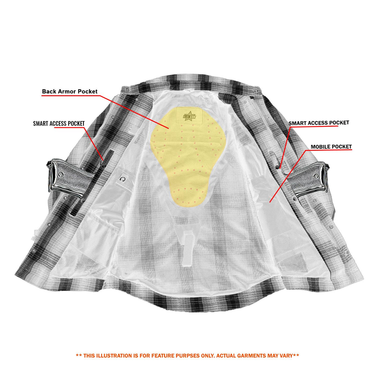 BSM5047 MileArmor — Men's Flannel Riding Shirt