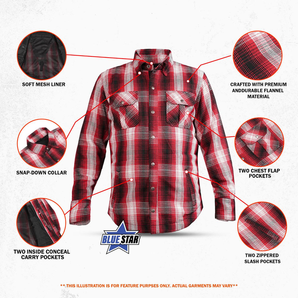 BSM5047 MileArmor — Men's Flannel Riding Shirt