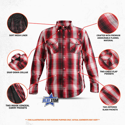 BSM5047 MileArmor — Men's Flannel Riding Shirt