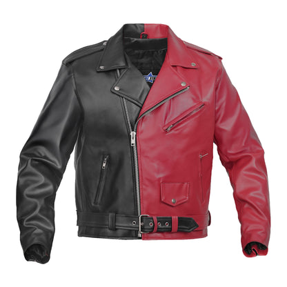 BSM4665 Void Ember Men’s Faux Leather Motorcycle Jacket