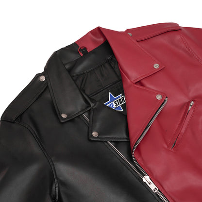 BSM4665 Void Ember Men’s Faux Leather Motorcycle Jacket