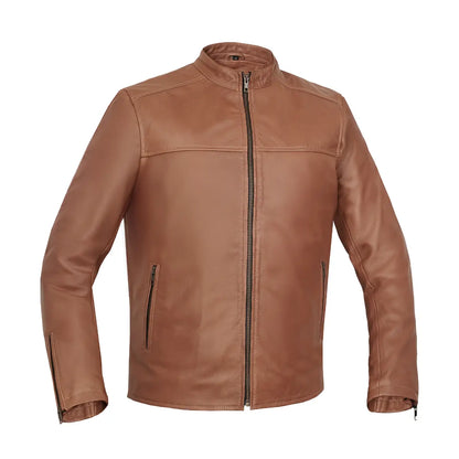 RUSTIC STUNNER MEN’S BROWN FASHION LEATHER JACKET