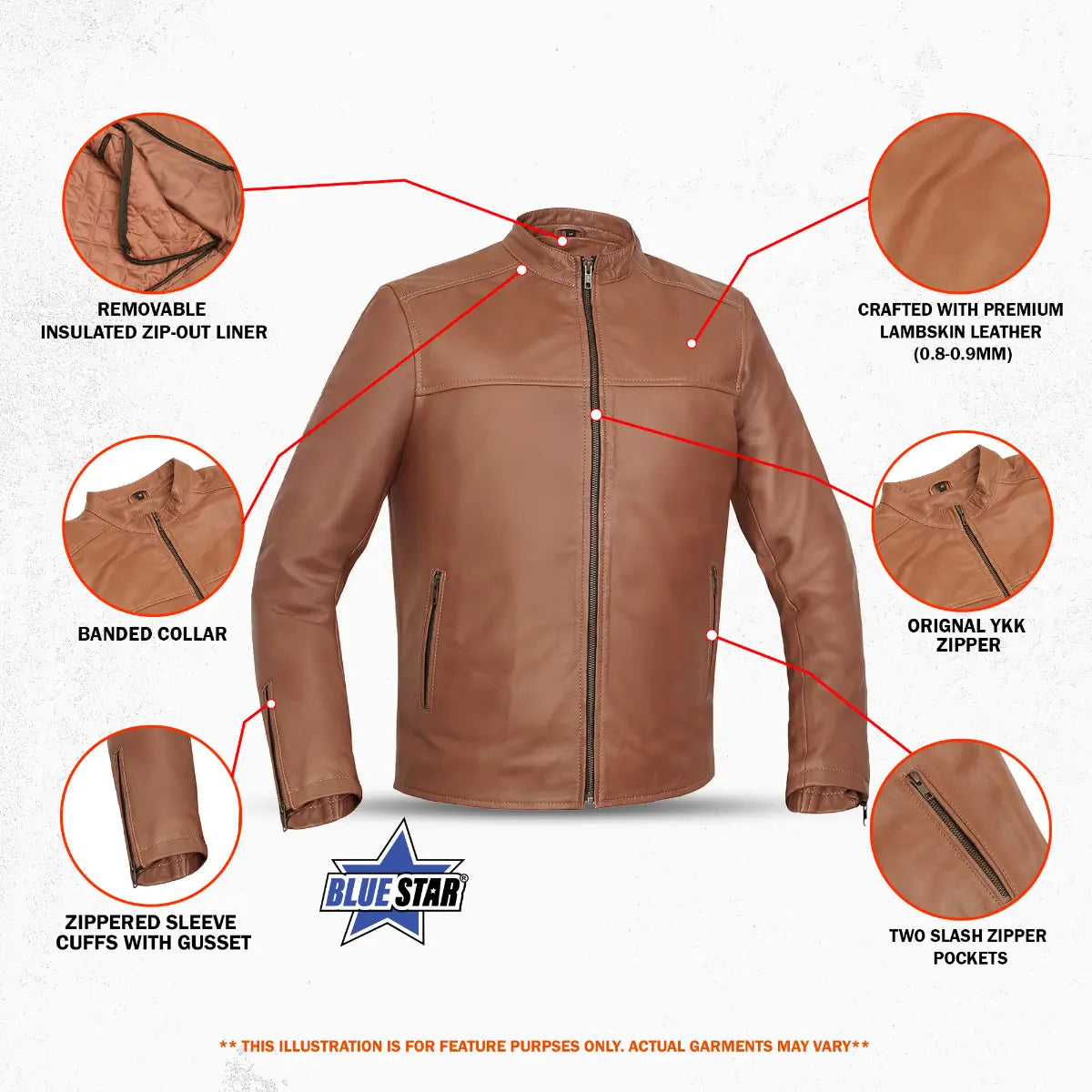 RUSTIC STUNNER MEN’S BROWN FASHION LEATHER JACKET