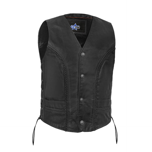 BSM5061 Homestead Men's Leather Motorcycle Vest