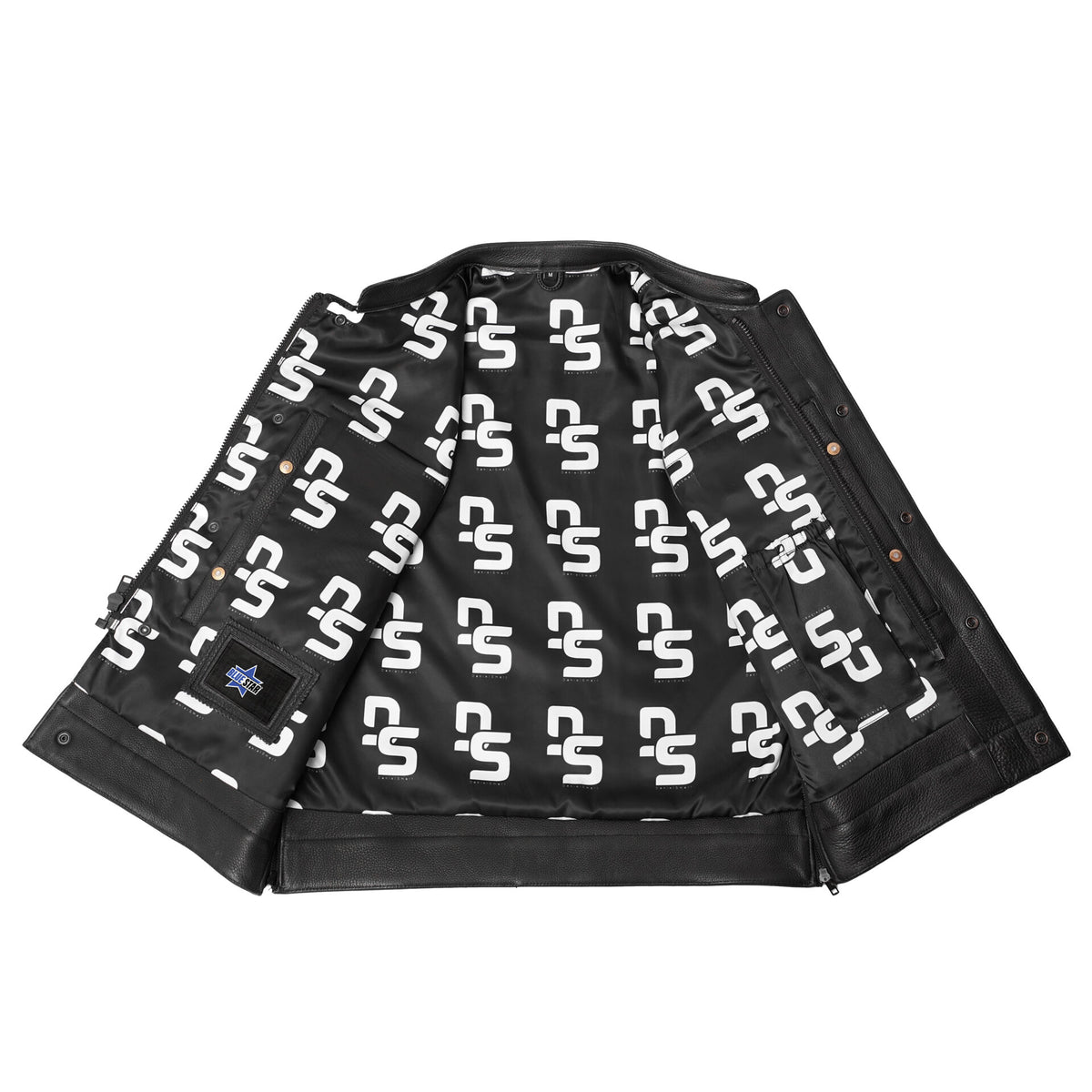 BSM4678 NightSentinel - Men’s Leather Motorcycle Vest