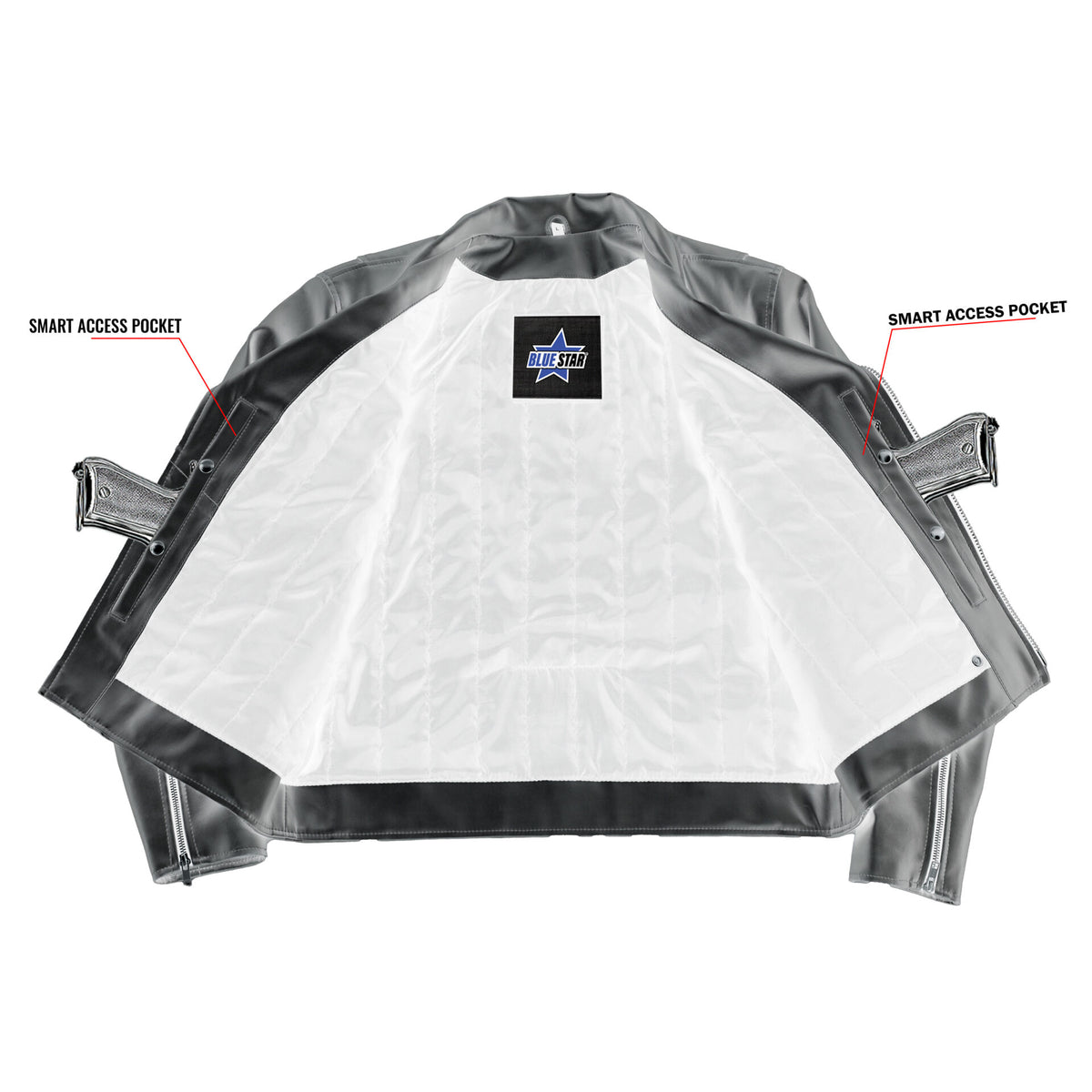 BSM4666 Iron Phantom Men’s Faux Leather Motorcycle Jacket