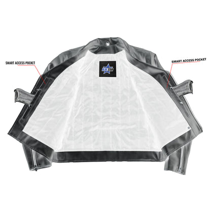BSM4666 Iron Phantom Men’s Faux Leather Motorcycle Jacket