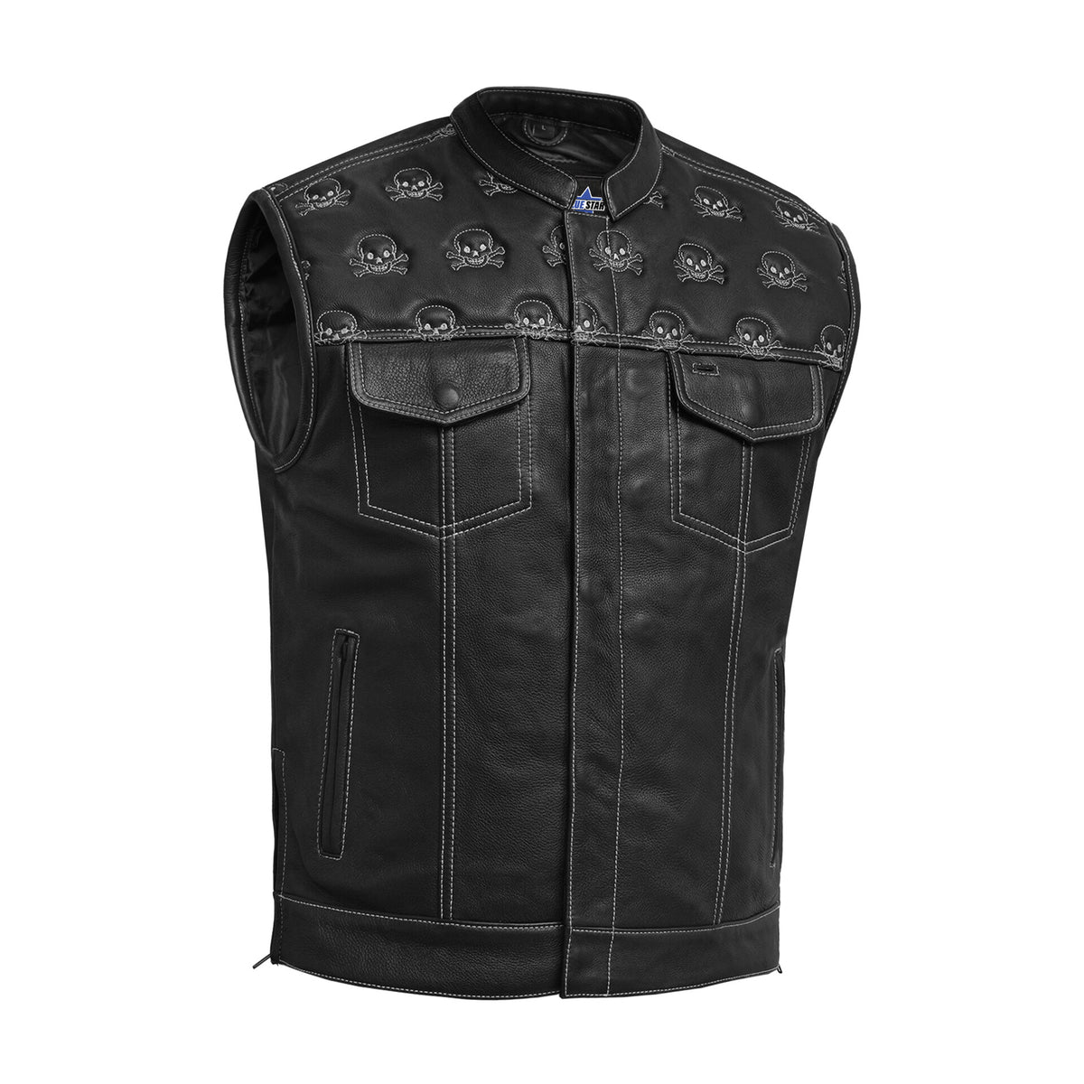 BSM5056 Dustin Men's Leather Motorcycle Vest