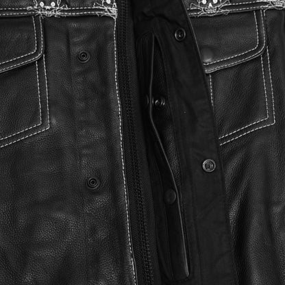 BSM5056 Dustin Men's Leather Motorcycle Vest