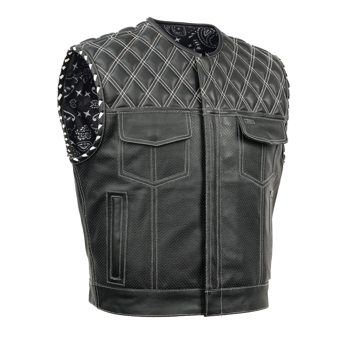 Blaze Lowside Chrome Phantom Men's Leather Vest