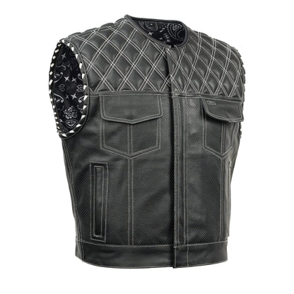 Blaze Lowside Chrome Phantom Men's Leather Vest