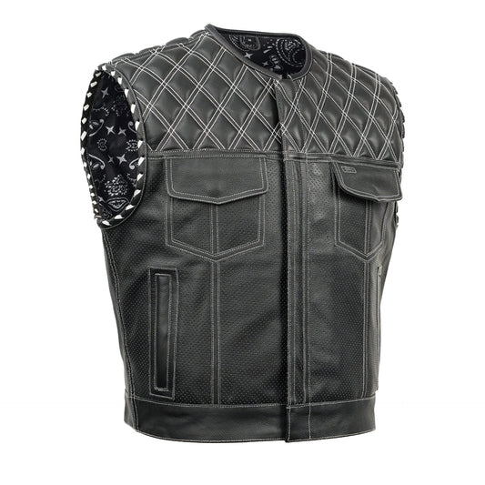 Blaze Lowside Chrome Phantom Men's Leather Vest