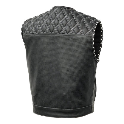 Blaze Lowside Chrome Phantom Men's Leather Vest