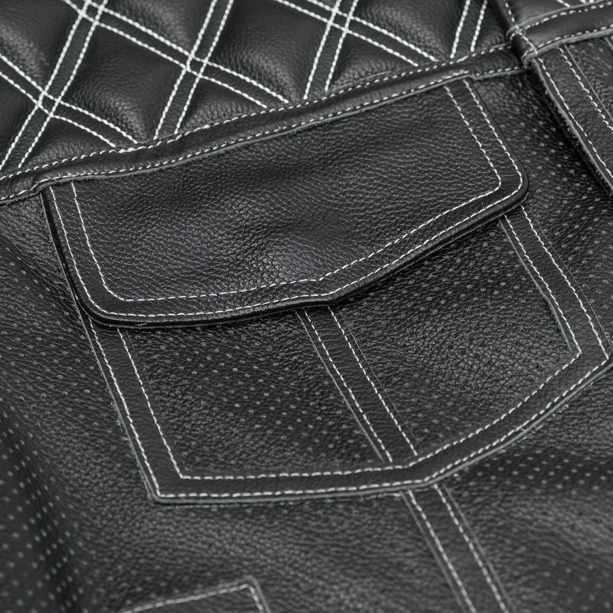 Blaze Lowside Chrome Phantom Men's Leather Vest