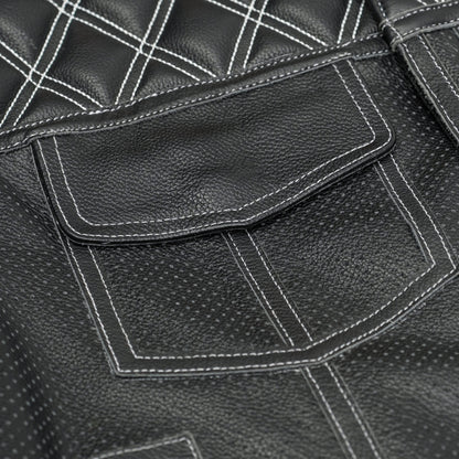 Blaze Lowside Chrome Phantom Men's Leather Vest