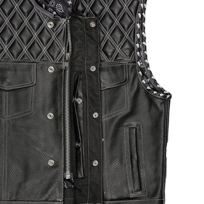 Blaze Lowside Chrome Phantom Men's Leather Vest
