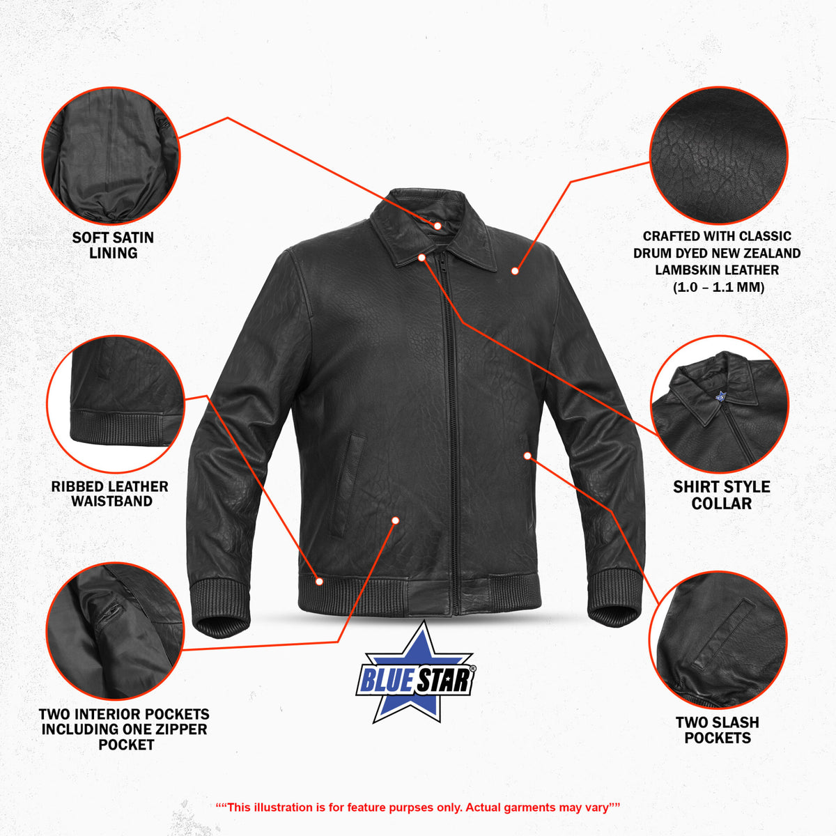 BSM1147 Men’s Fashion Leather Jacket