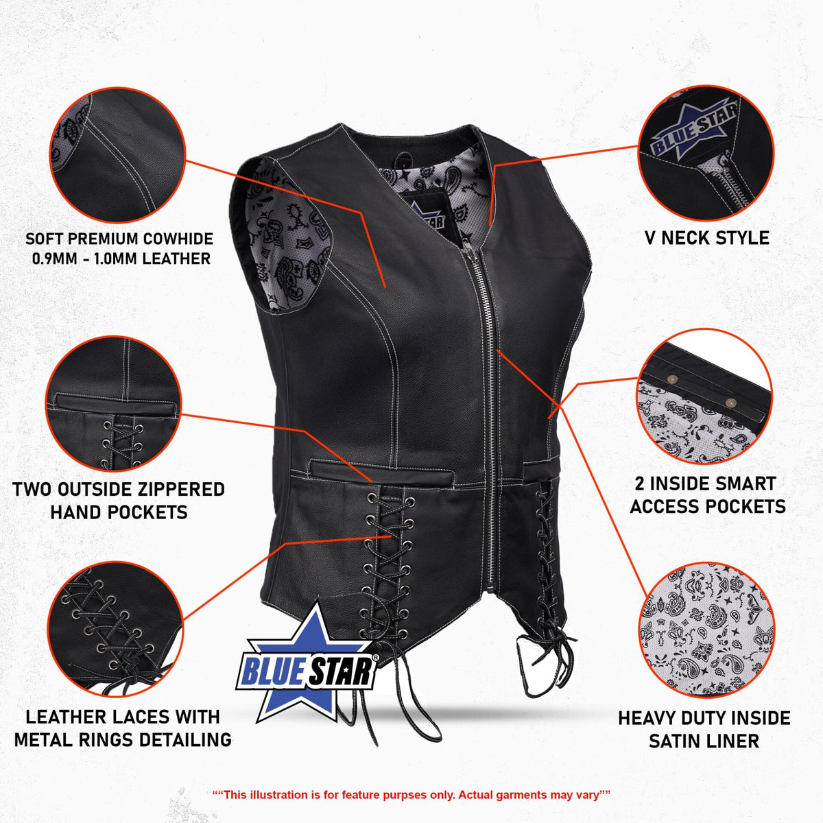 BSM4606 Night Edge Black Ladies Vest