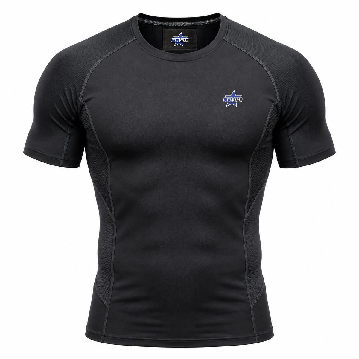 Custom Manufactured Ergonomic Compression Base Layer Top - Black & Charcoal