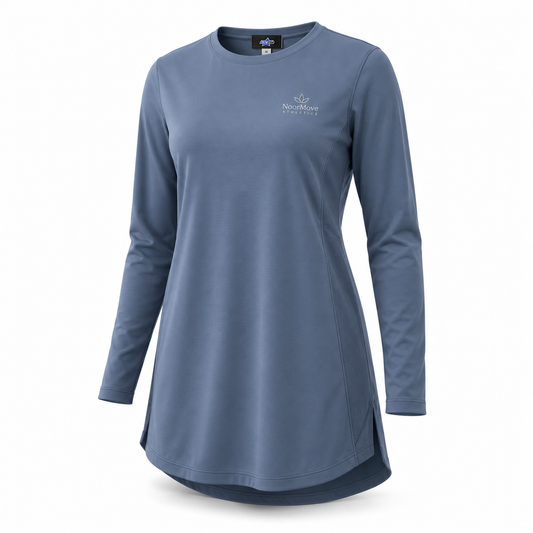 Custom Manufactured Full-Coverage Modest Performance Activewear - Slate Blue