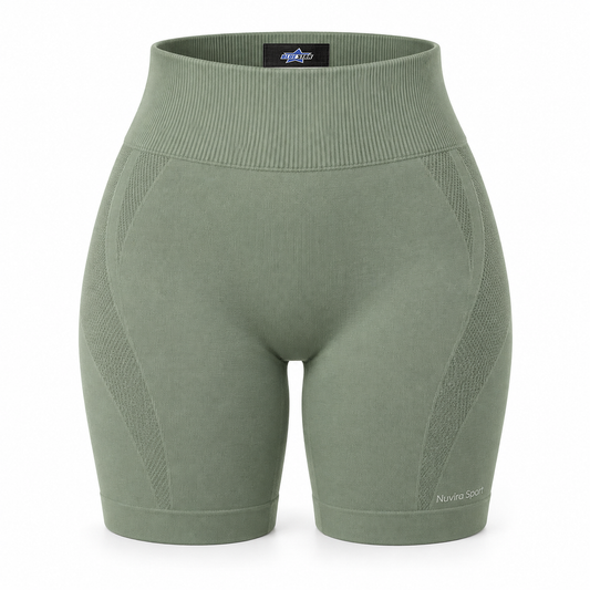 Custom Manufactured Engineered Seamless Knit Training Shirt - Grey & Forest Green