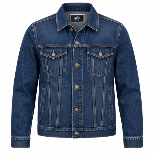Custom Manufactured Heritage Washed Denim Jacket - Navy & Slate Blue