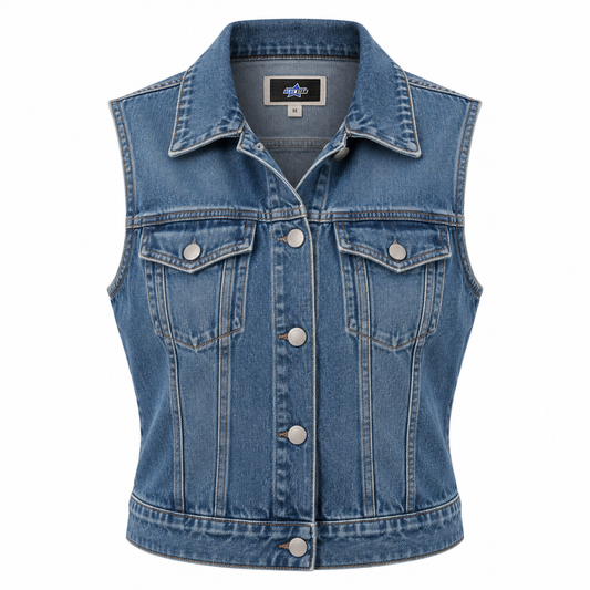 Custom Manufactured Heritage Washed Denim Jacket - Royal Blue & Slate Blue