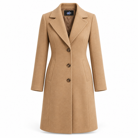 Custom Manufactured Fashion Tailored Trench & Overcoat - Orange & Tan