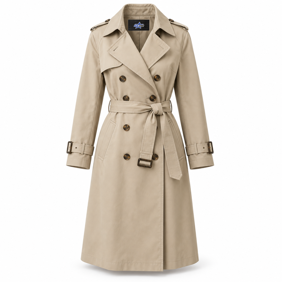 Custom Manufactured Fashion Tailored Trench & Overcoat - Tan