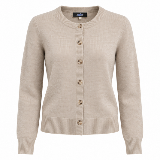 Custom Manufactured Fine Gauge Knitwear Sweater - Grey & Tan