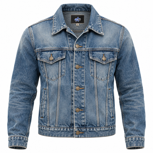 Custom Manufactured Retro Vintage Silhouette Jacket - Slate Blue