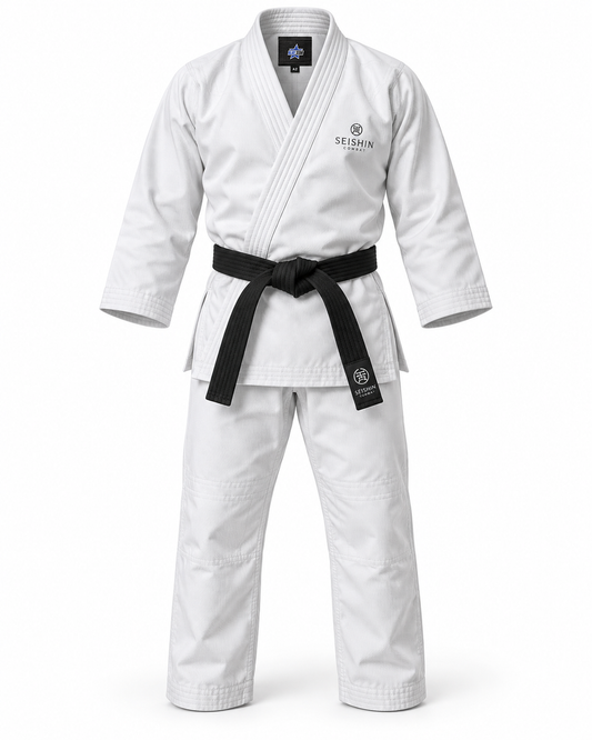 Custom Manufactured Traditional Martial Arts Uniform Gi - White & Grey