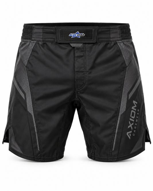 Custom Manufactured Elite Competition MMA Fight Shorts - Grey & Charcoal