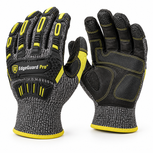 Custom Manufactured Heavy-Duty Cut-Resistant Workwear Protective Gear - Grey & Yellow