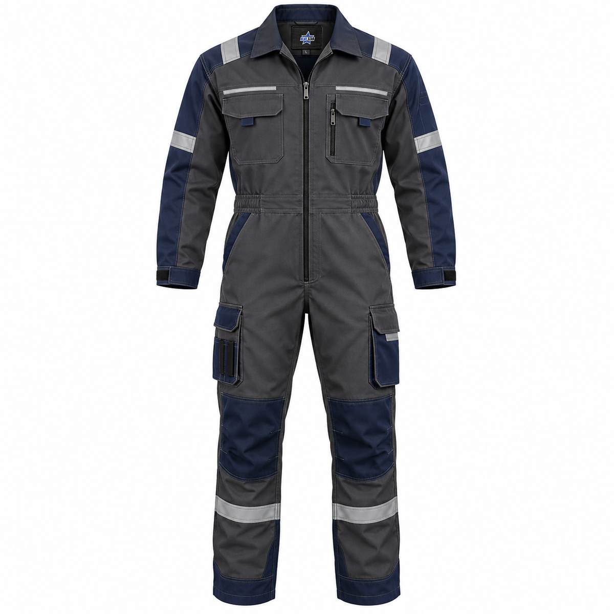 Custom Manufactured General Purpose Heavy Industrial Protective Wear - Light Grey & Navy