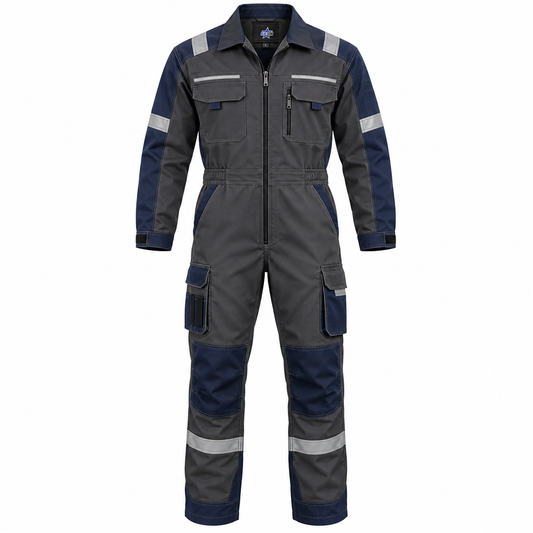 Custom Manufactured General Purpose Heavy Industrial Protective Wear - Light Grey & Navy