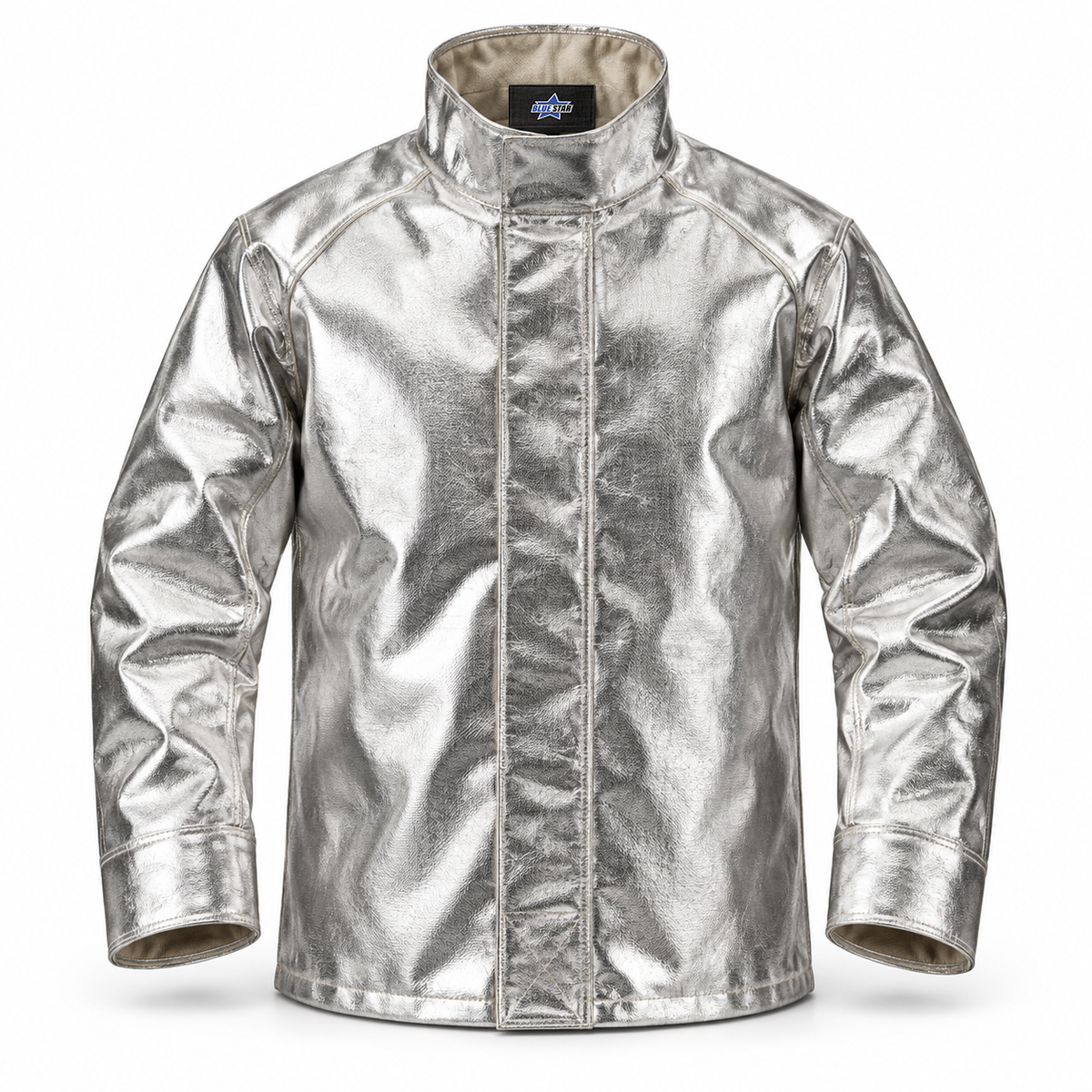 Custom Manufactured Split Cowhide Heat-Resistant Welder Jacket - Charcoal & Light Grey