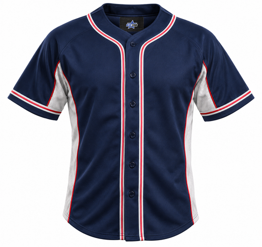 Custom Manufactured Baseball & Softball Uniform Jersey - Grey & Navy